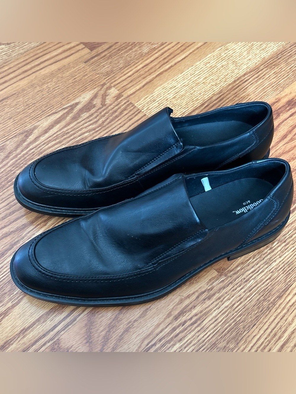 Goodfellow & Co. Black Loafers Slip On Faux Leather Round Moc Toe Men's Size 10